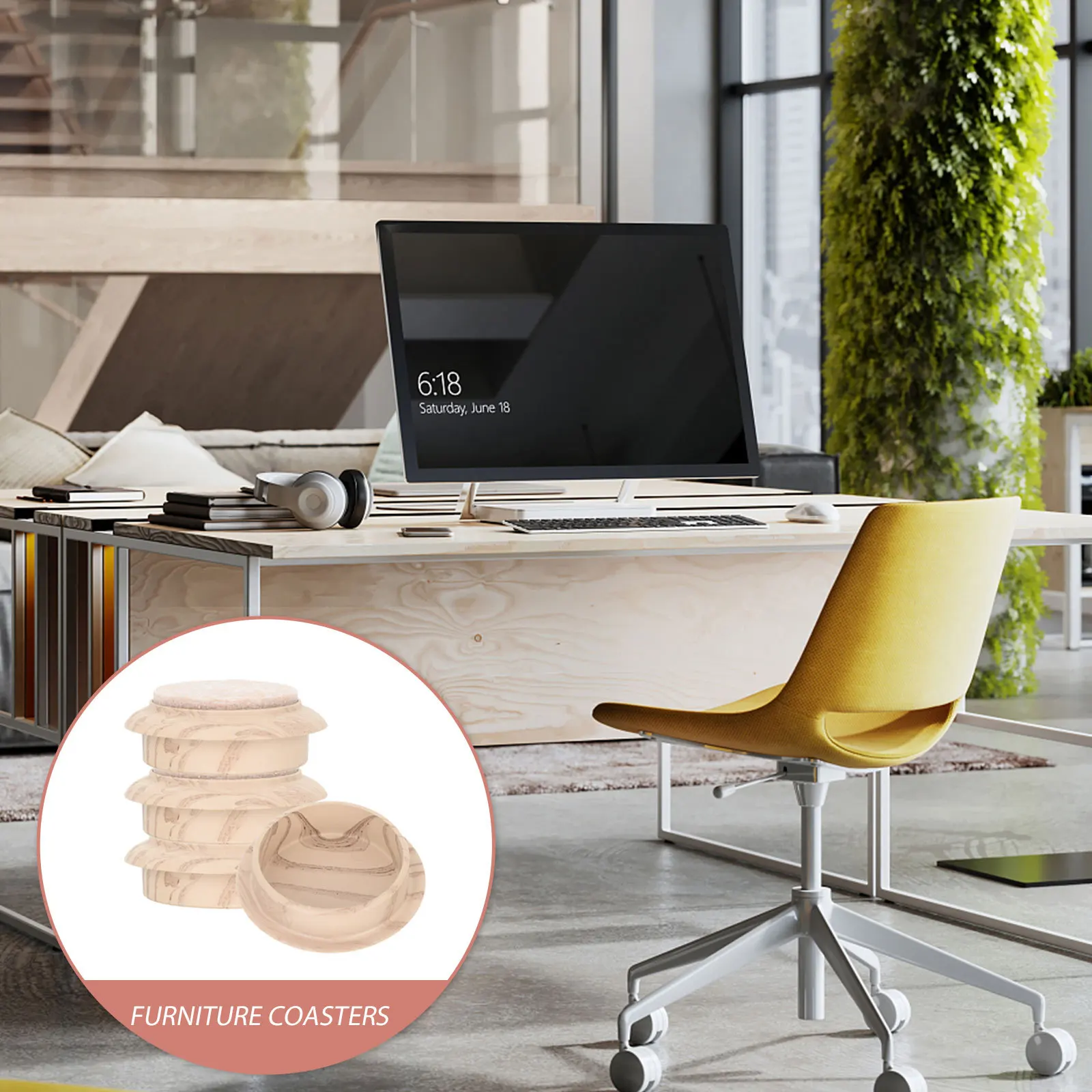 

4Pcs Furniture Coasters Round Caster Cups Hardwood Floor Protectors Easy Install No Tape Required Furniture Coasters