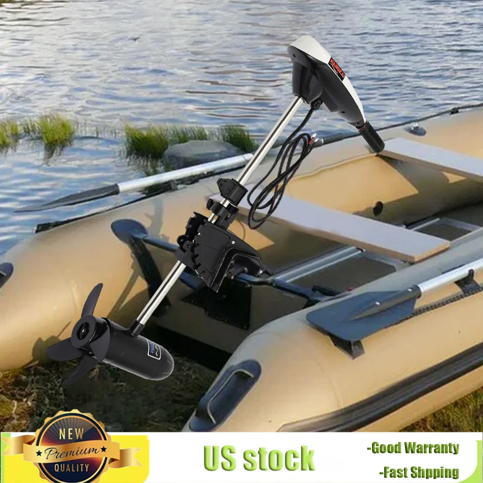 

BymaocarElectric Outboard Motor with Telescopic Control Handle, 12V Multi Gear Boat Engine Suitable for Fishing, Aquaculture