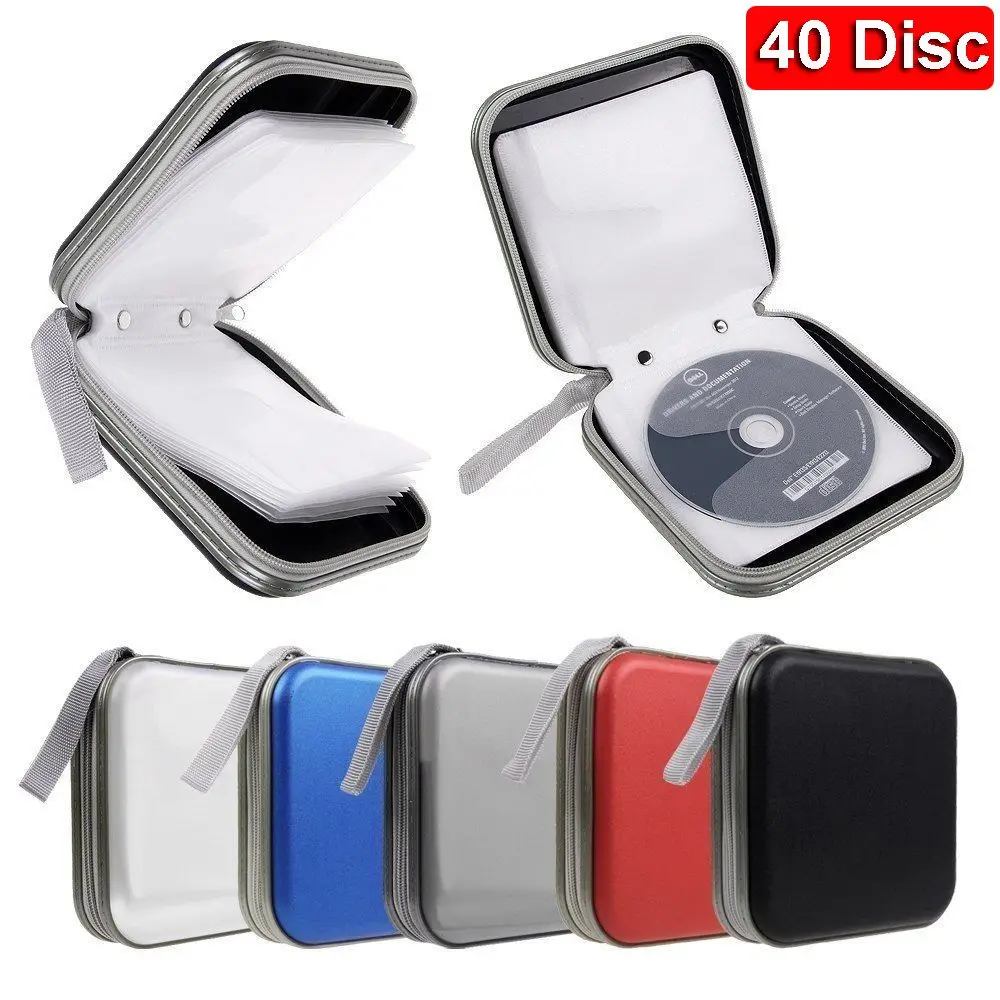 40 Disc Bags Hard Box Wallet Album Double-side CD DVD Case Storage Sleeve Organizer