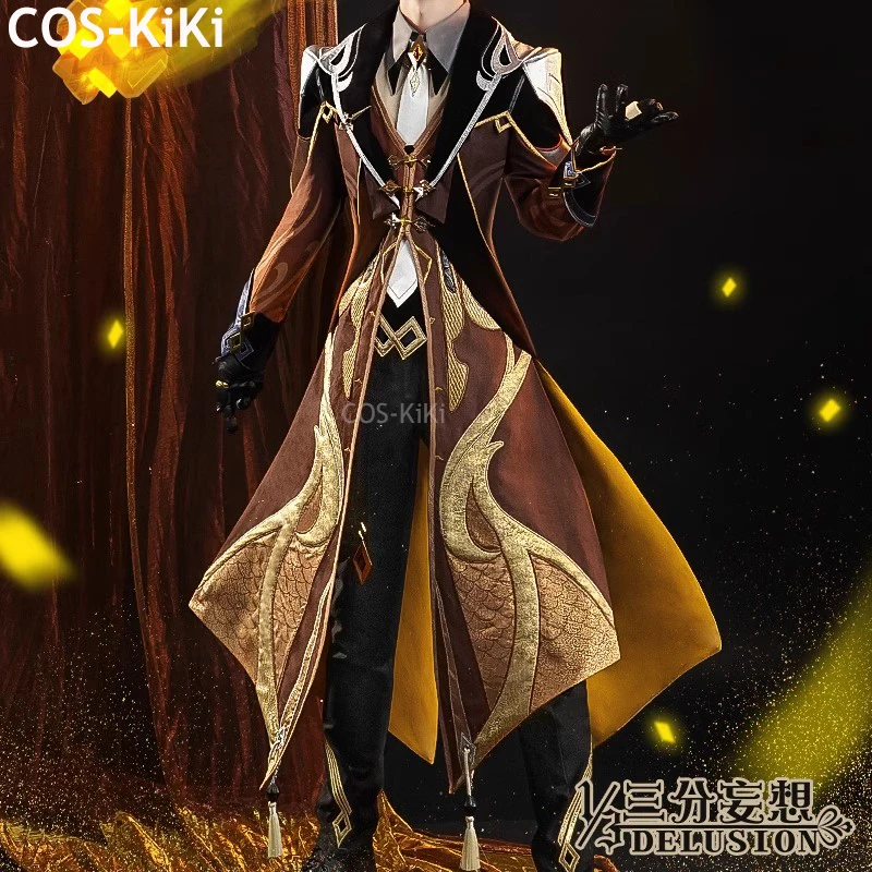 

COS-KiKi Anime Genshin Impact Zhongli Game Suit Cosplay Costume Gorgeous Handsome Uniform Halloween Party Outfit Men S-3XL
