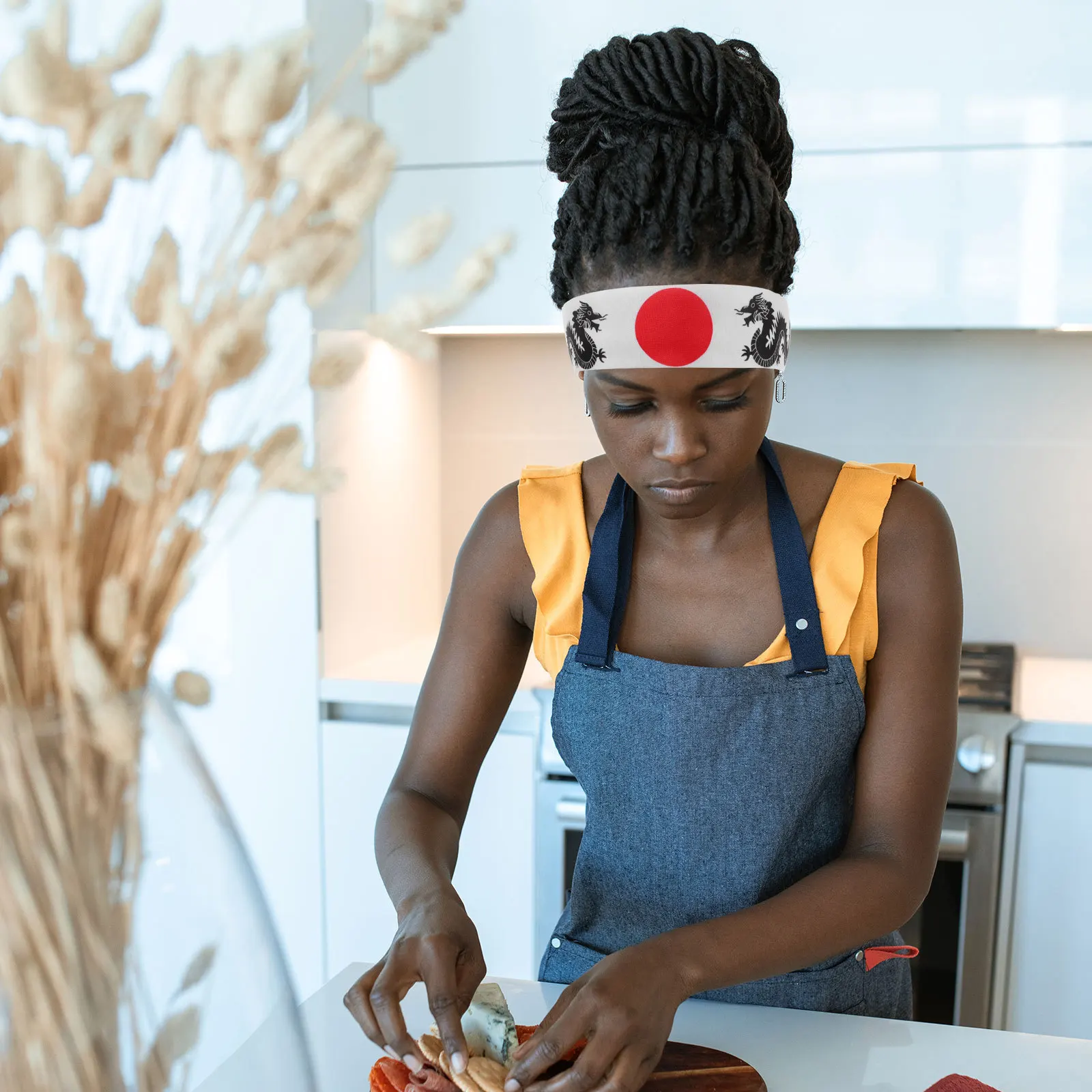 

2Pcs Japanese Headband Samurai Inspired Chef Bandana for Cooking Karate Martial Arts Hachimaki Headwrap Sweatband Sushi