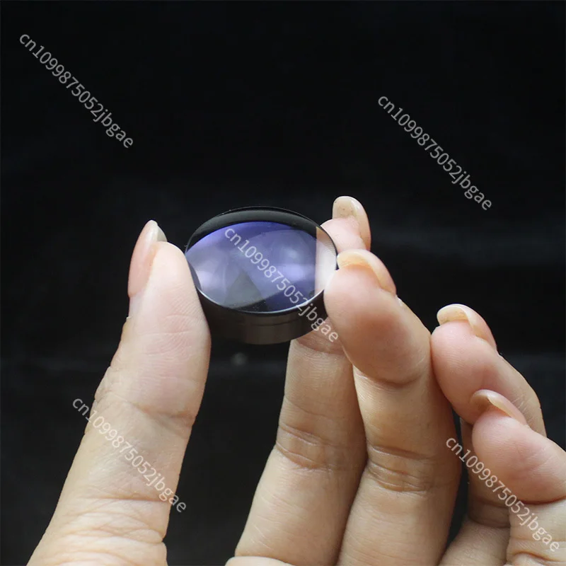 Lentille collée diamètre 25 mm F50 mm ‌   Bords noirci doublés de bleu pour jumelles réfracteur d'oculaire d'objectif, Kit de bricolage