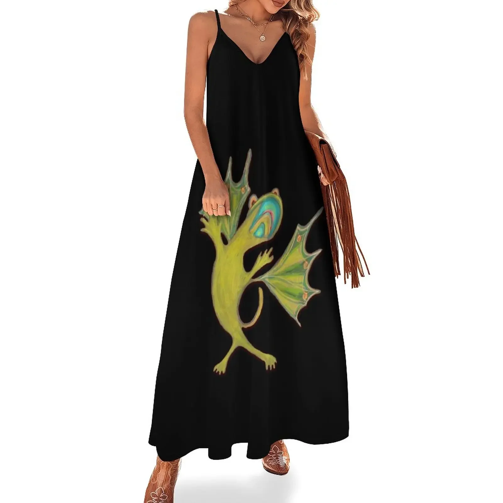 

Mischievous Green Critter Sleeveless Dress dresses for woman 2025 dresses women summer 2025 Dress