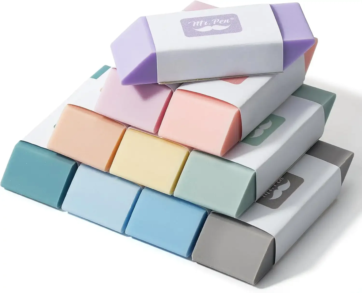 

Pencil Eraser, Morandi colors, 10 Pack