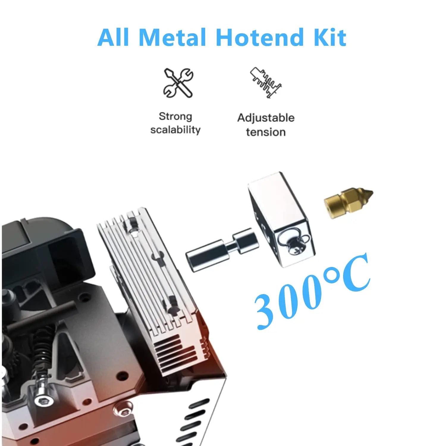 Creality Sprite Extruder Pro，Support 300° High Temperature Printing，All Metal Direct Drive Extruder for Ender 3 S1/CR-10