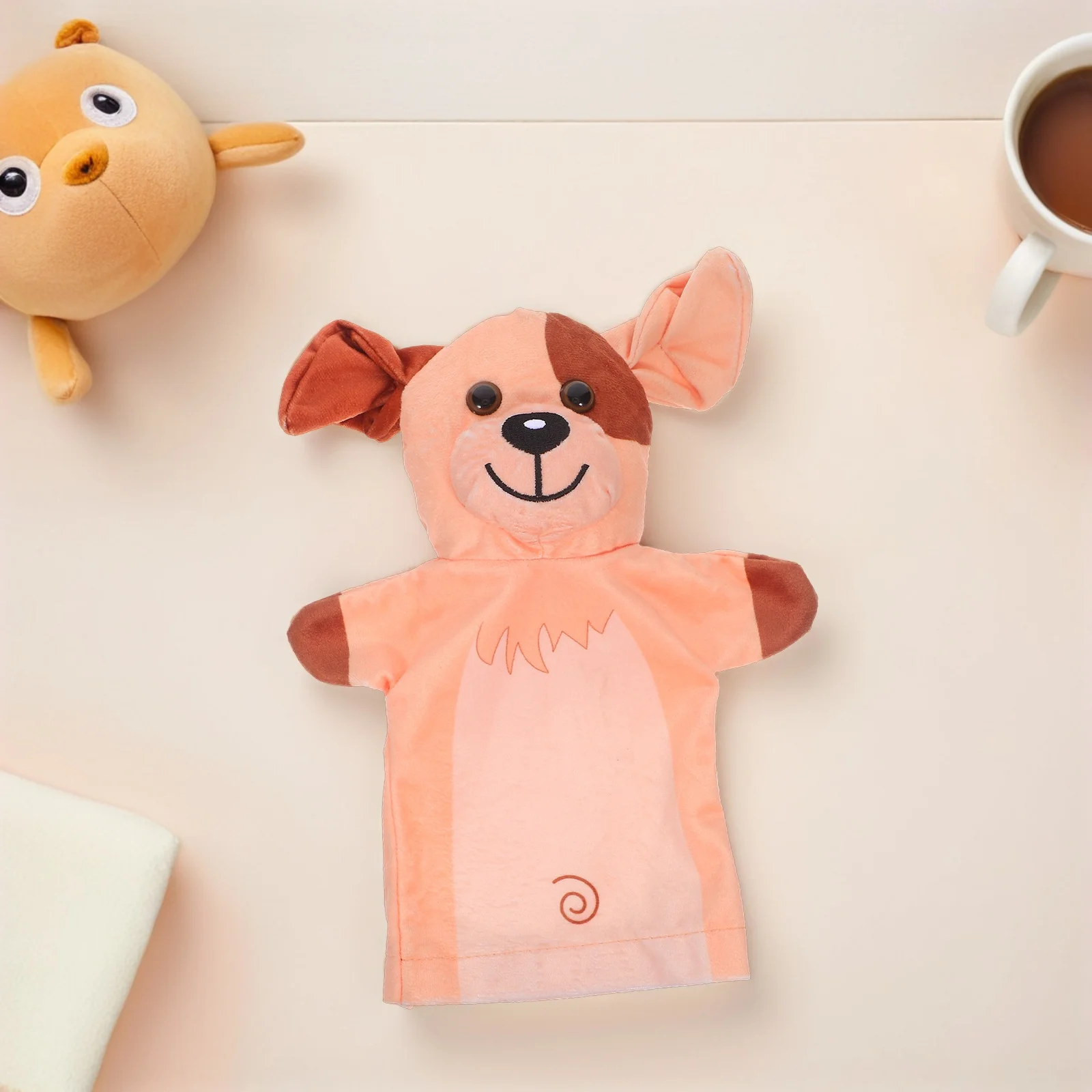 Marioneta de mano de animales de granja, perro bonito, suave, interactivo, para contar historias, suministros para el aula, juguetes de animales para niños pequeños