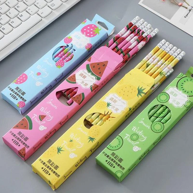 

Creativity Lovely Stationery 12 Pcs Fruit Pattern Pencils For School Office Supplies Kids Gift