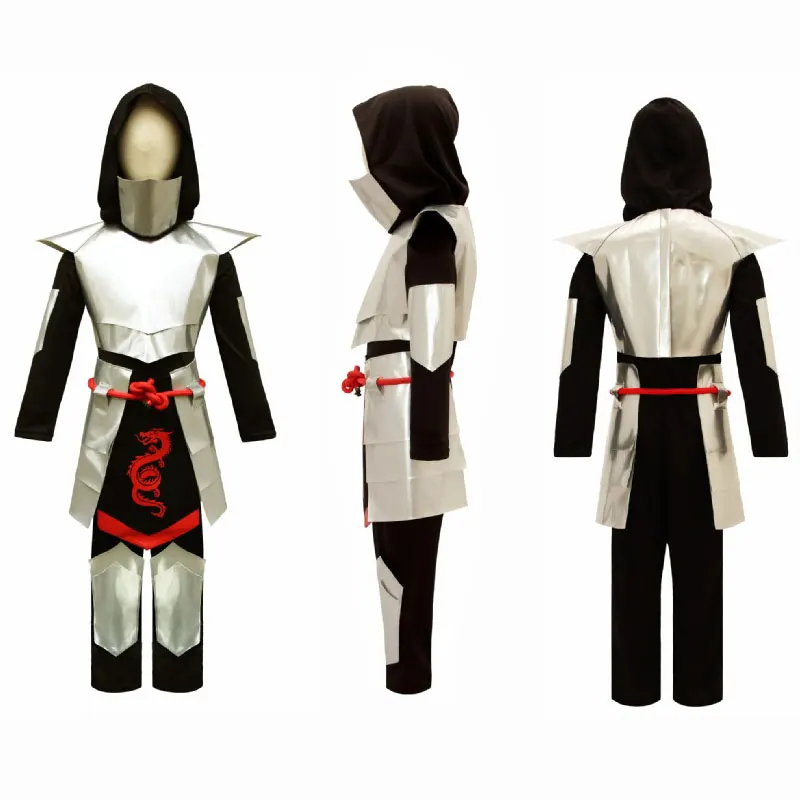 Umorden Classic Silver Dragon Ninja Costume for Kids Children Boys 4-12T Purim Fantasia Clothes