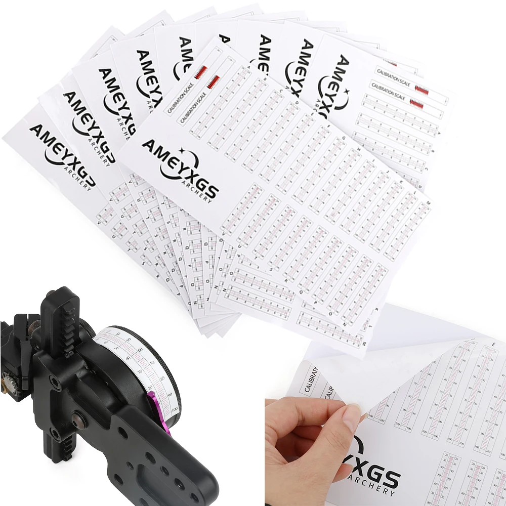 10PCS Archery Extended Range Replacement Sight Tape Professional Yardage Tapes Sight Tape Yardage Tapes PVC Target Practice