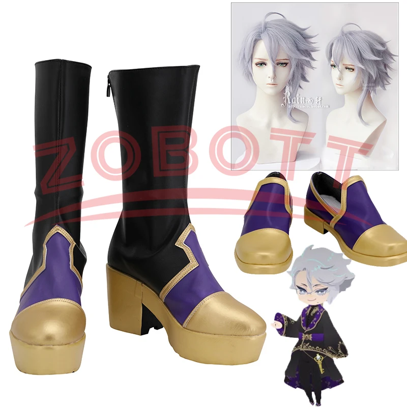 Anime 2 Styles Twisted Wonderland Azul Ashengrotto Games Customize cosplay costume Shoes Boots wig women men 34-49