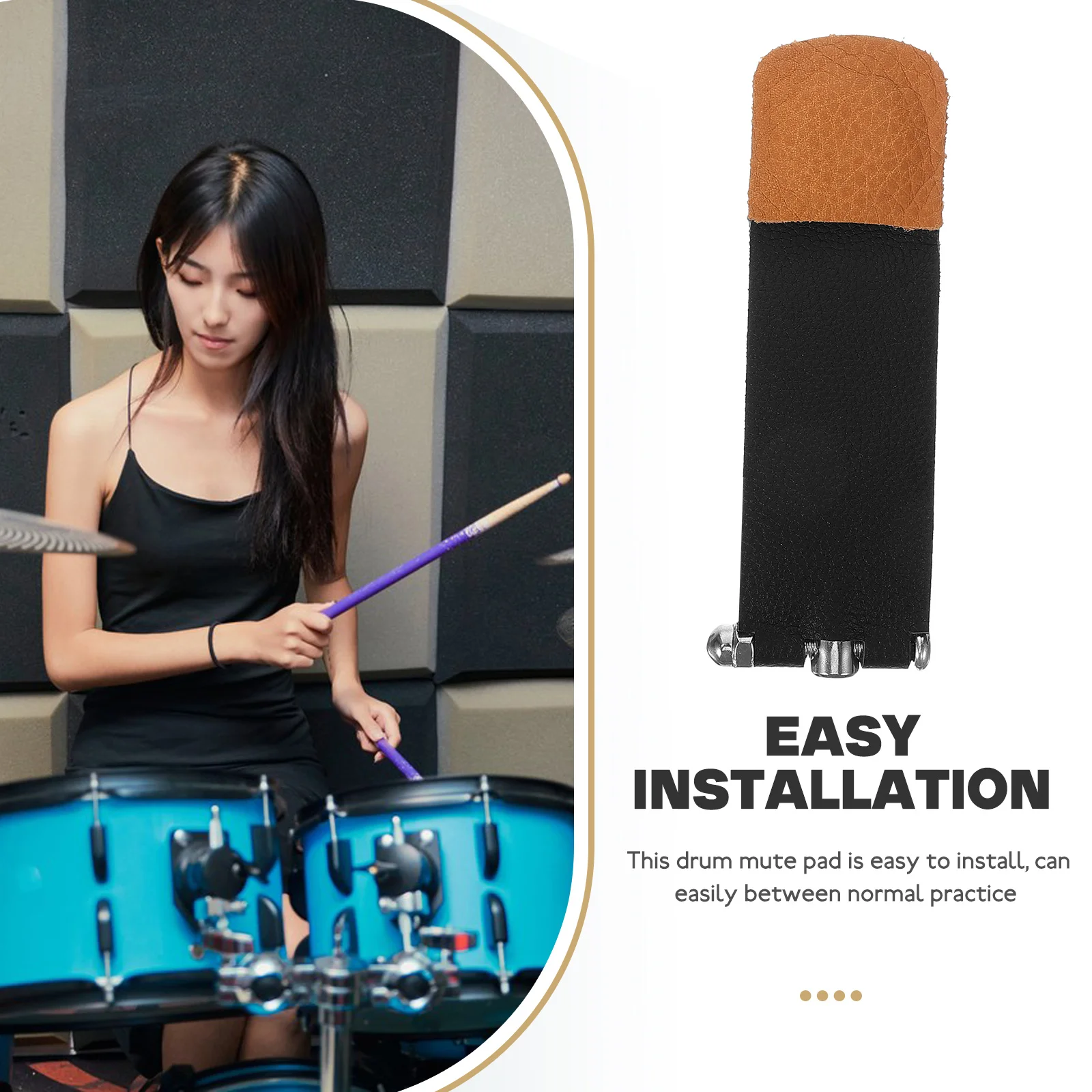 

Mute Pad Quiet Practice Cushion Drum Dampening Accessory Vibration Reduction Overtones Elimination Compact Durable Easy