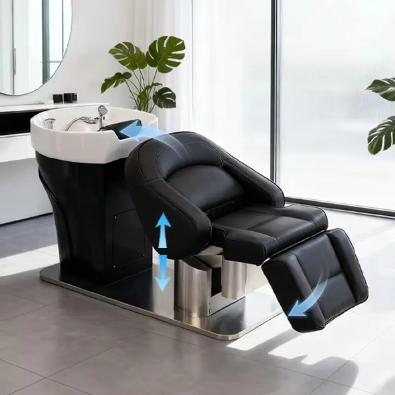 Electrical Shampoo Chair Bed For Beauty Salon & Barber Shop Modern Design Synthetic Leather Commercial Salon Furniture