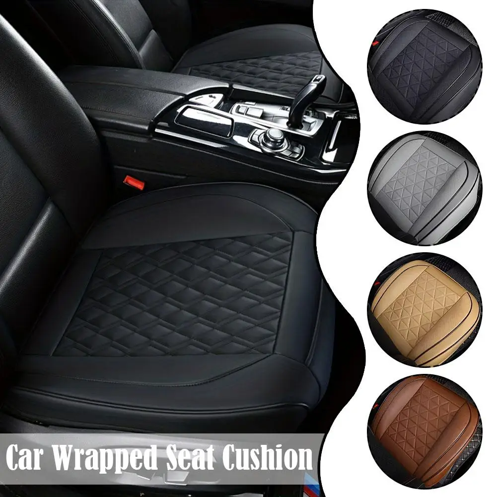 Car Seat Cover PU Leather Automotive Double Mesh Cushion Covers Seasons Pad Car Four Mat Universal Auto Accessorie J3I5