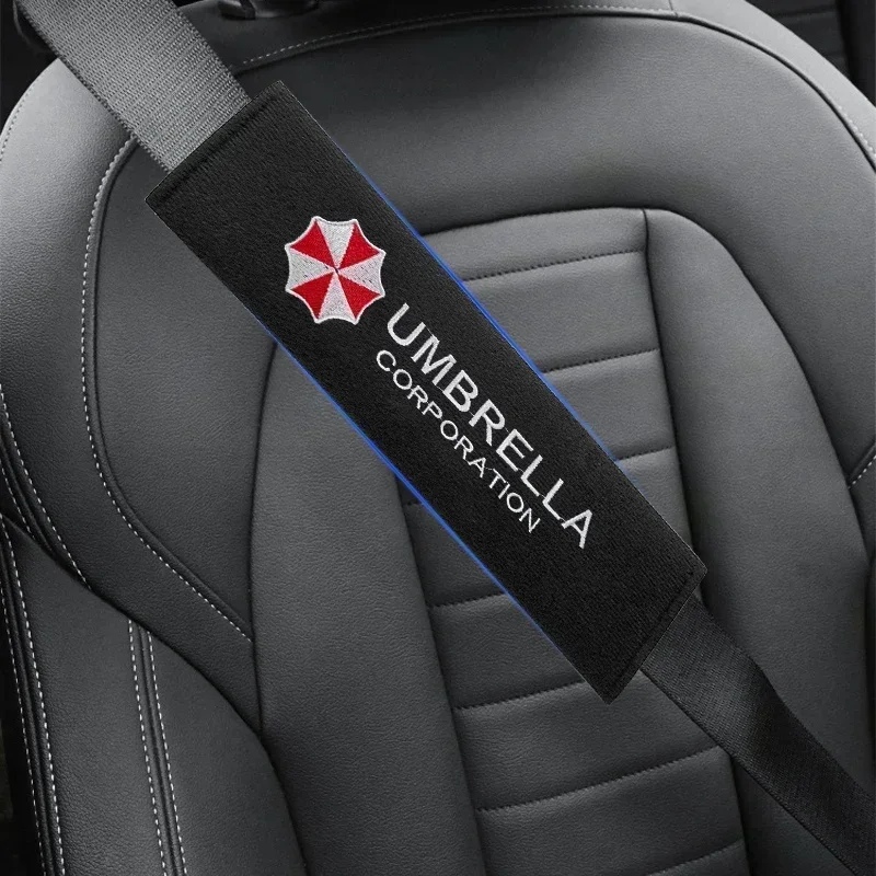 Car Seat Belt Cover Shoulder Protector Pad For Umbrella Corporation All Models Etc Logo Car Badge Decoration Dacal Style