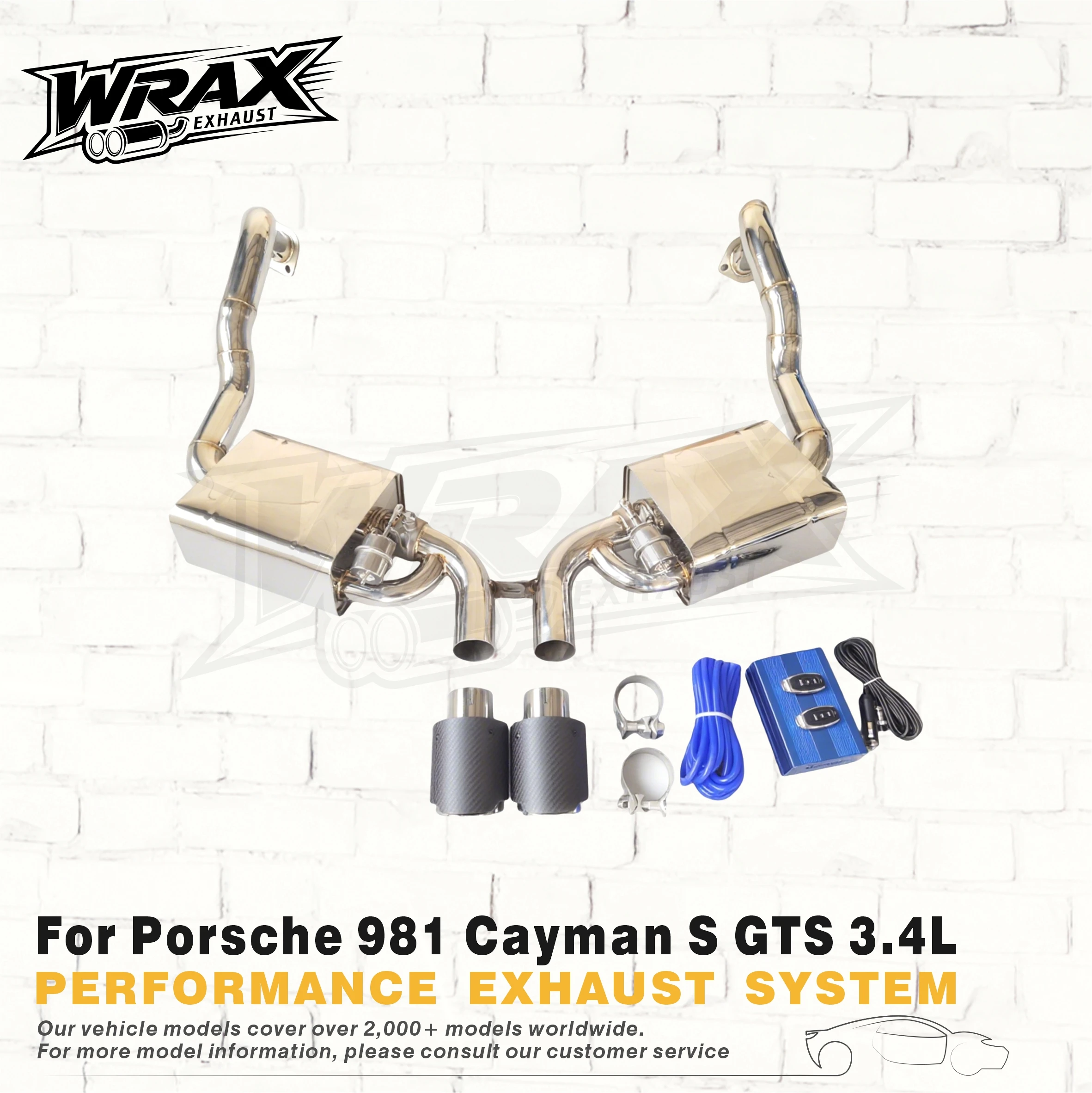 

WRAX Exhaust for Porsche 981 Cayman S GTS 3.4L 2012-2016 SS304 Valve Controlled Catback Performance Boost