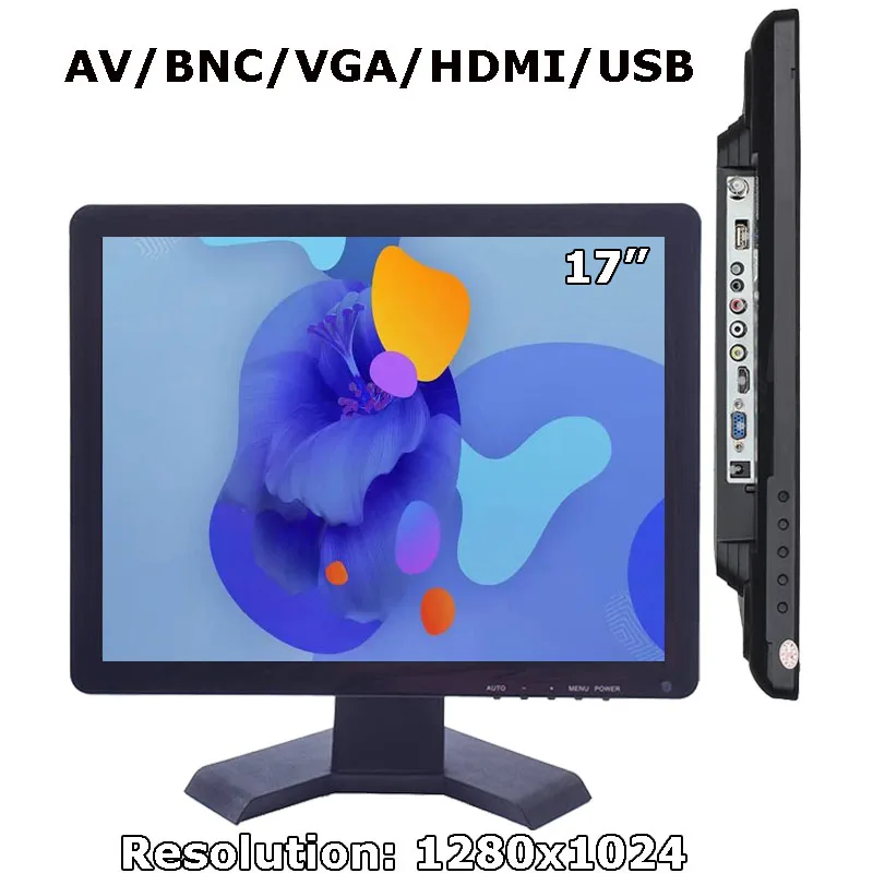 

Дешевый настольный ЖК-монитор 17 "5:4 1280x1024 VGA HDMI монитор Поддержка USB воспроизведения видео