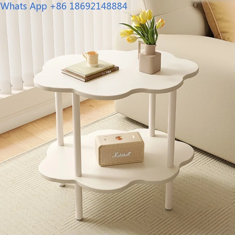 

Cream Style Sofa Side Table Creative Modern Simple Small Round Table Bedside Small Tea Table