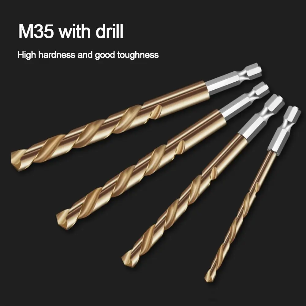 High Quality 1.5mm-10.0mm Drill Bit Set 1/4 Hex Shank Twist Drill Steel Titanium Coated High Speed Hexagonal Handle Power Tool