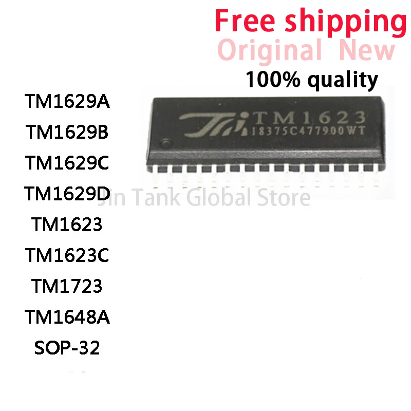 10Pcs 100% New TM1629A TM1629B TM1629C TM1629D TM1623 TM1623C TM1723 TM1648A SOP-32 IC Chip In Stock Wholesale