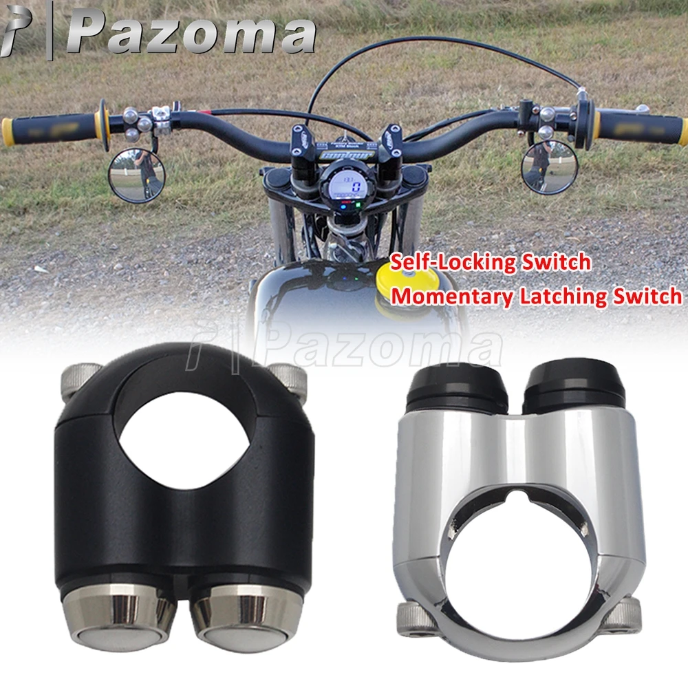 

Motorcycle Self-Locking Reset Switch Horn Latching Switches Handle Control Light Button For Harley Softail FLS FLSTN FXSTC FXST