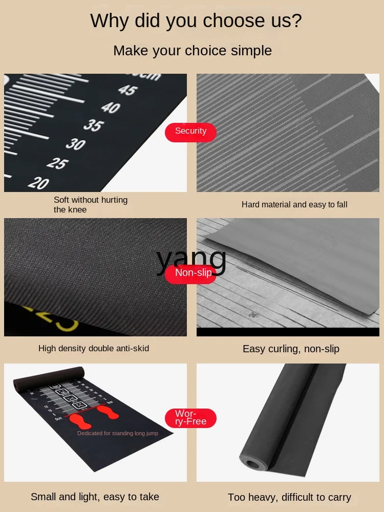 Yjq Long Jump Test Mat Home Non-Slip Special Training for Long Jump Mat Standing Long Jump Test