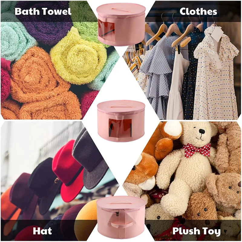 Smart-Hat Box Organizer Round Travel Hat Boxes Foldable Hat Storage Bag With Dustproof Lid Large Hat Storage Box Hat Boxes