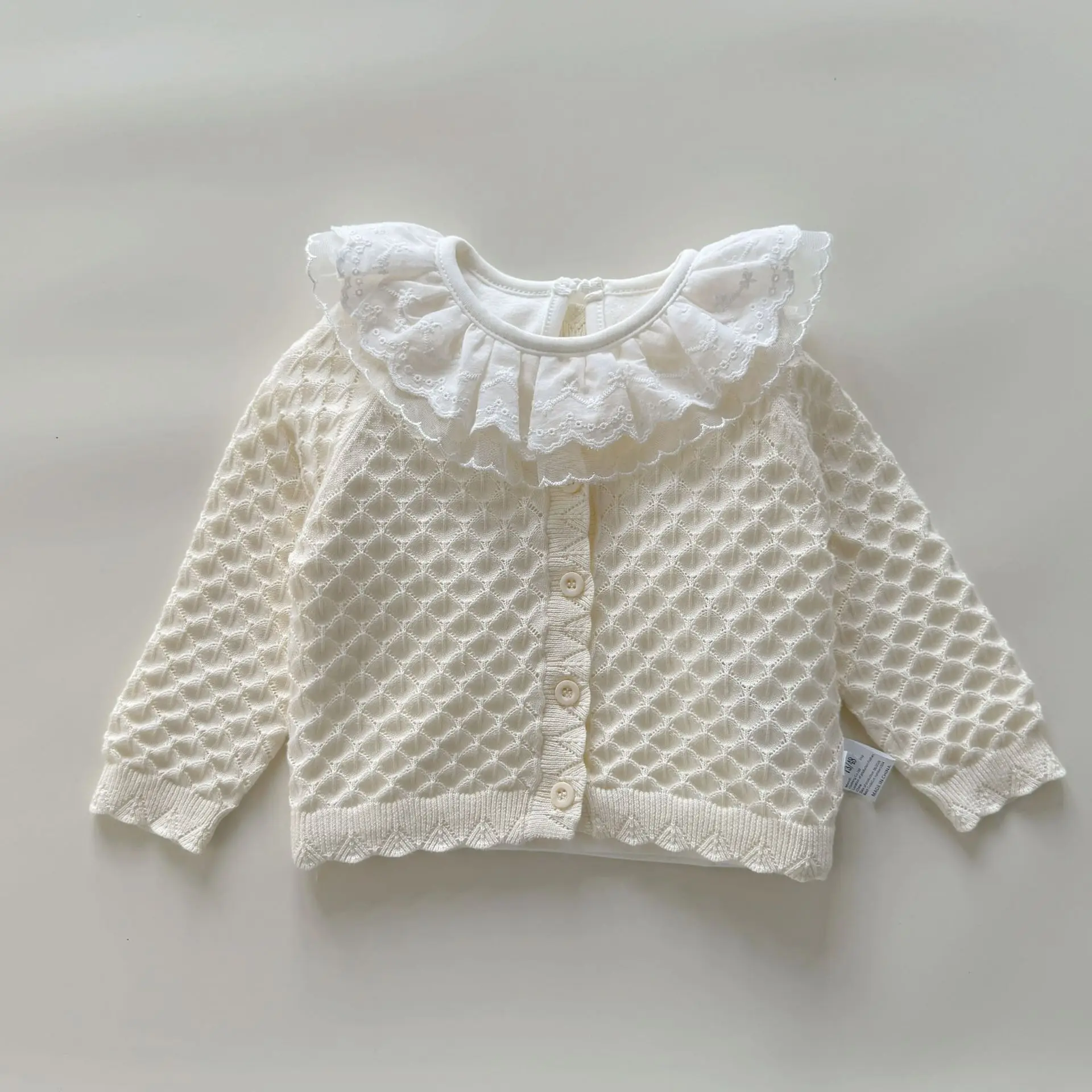 Girls Sweater 2026 Autumn and Winter New Children's Clothing Korean Style Girl Baby Fashion Hollow Round Neck Sweater