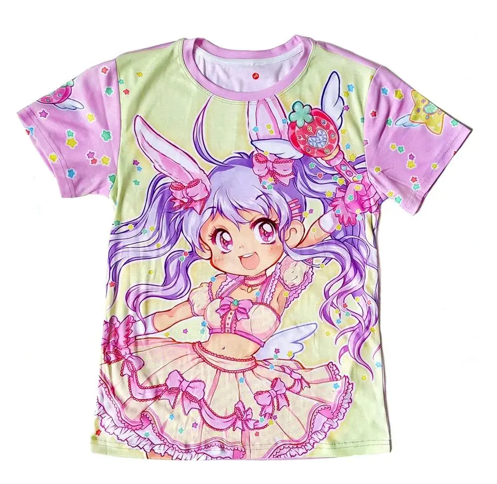 Adult and Child Haruyoshi Style Sweet Girl Magical Girl 3D Print Loose T-shirt