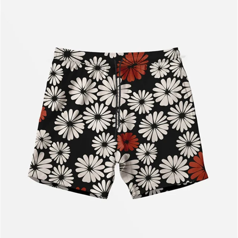 Daisy Flower Graphic Beach Shorts For Men Casual Daily Street Fashion Short Pants 2025 Summer Fashion Funny Colorful Flowers