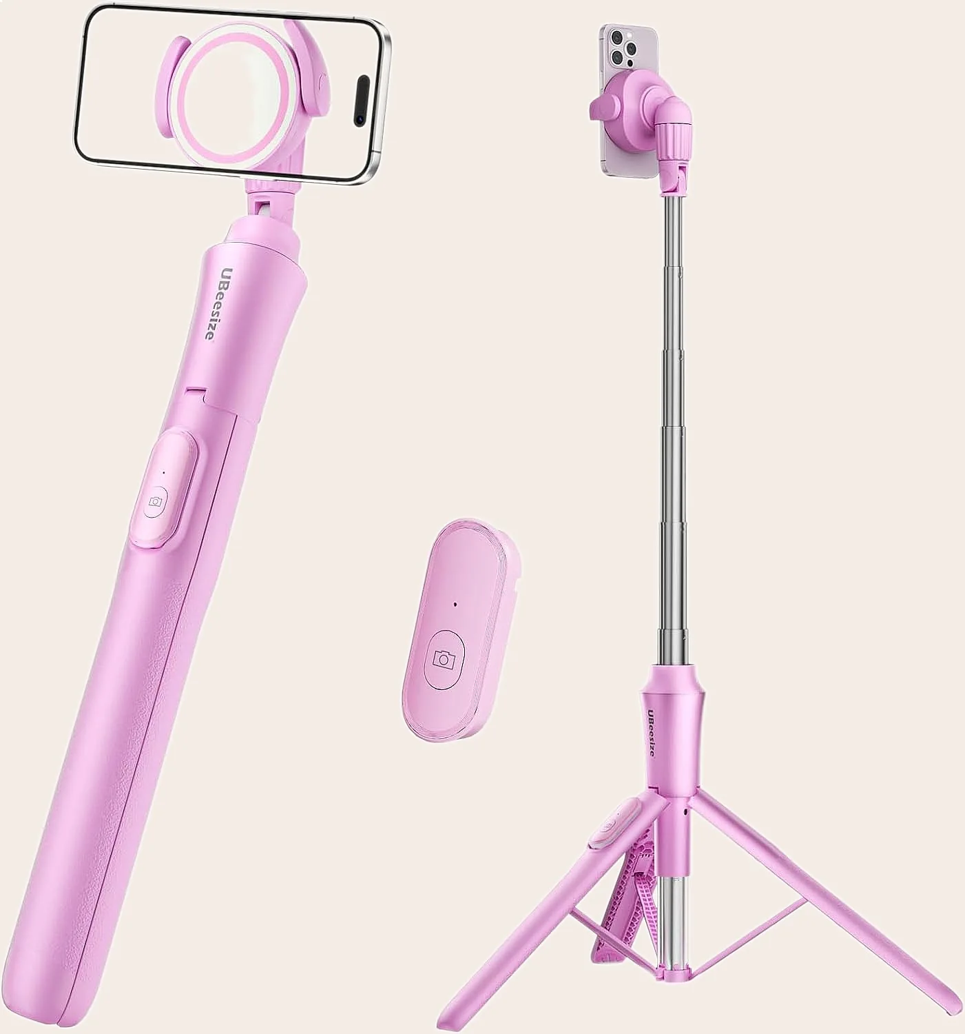 72 Inch Magnetic Phone Tripod with Remote, Extendable Selfie Stick Stand for iPhone Android