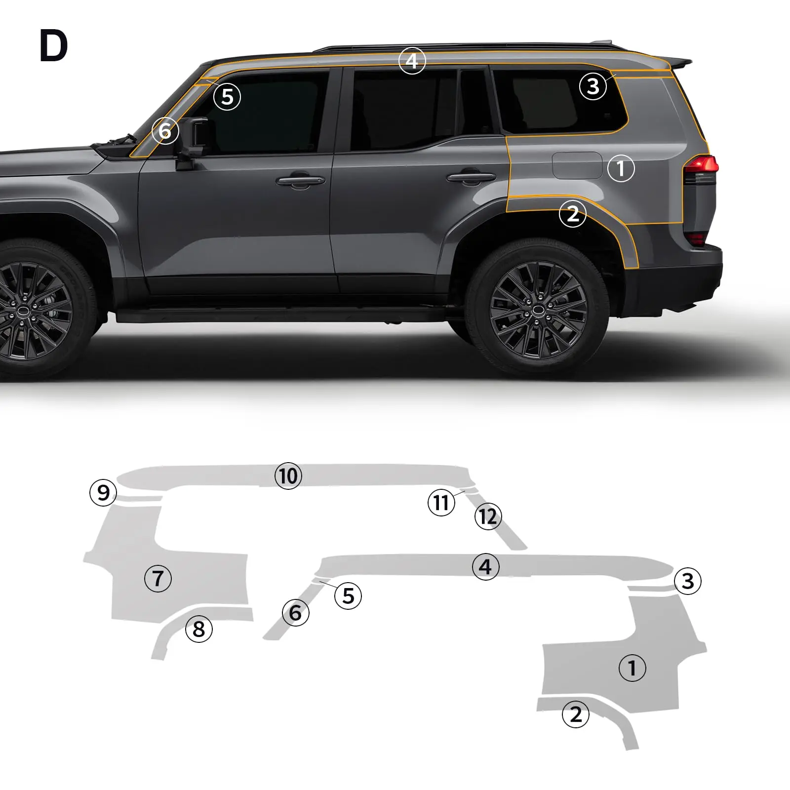 

8.5Mil Pre-cut PPF For Lexus GX550 2024-UP TPU Bumper Hood Clear Paint Protection Film Scratch-Resistant Exterior Accessories