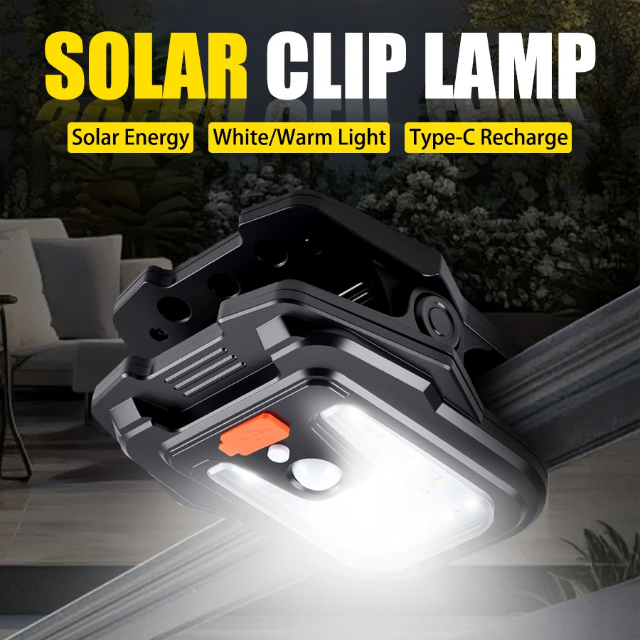 LED Solar Garden Wall Lights with Motion Sensor Outdoor Waterproof Lamp Rechargeable Clip Light for Landscape Wall Decoration