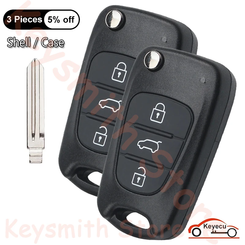 KEYECU 2pcs Replacement for Kia Soul Cerato Koup Sportage Rio Sorento 2010 2011 2012 2013 2014 Remote Key Shell Case Fob HYN10R