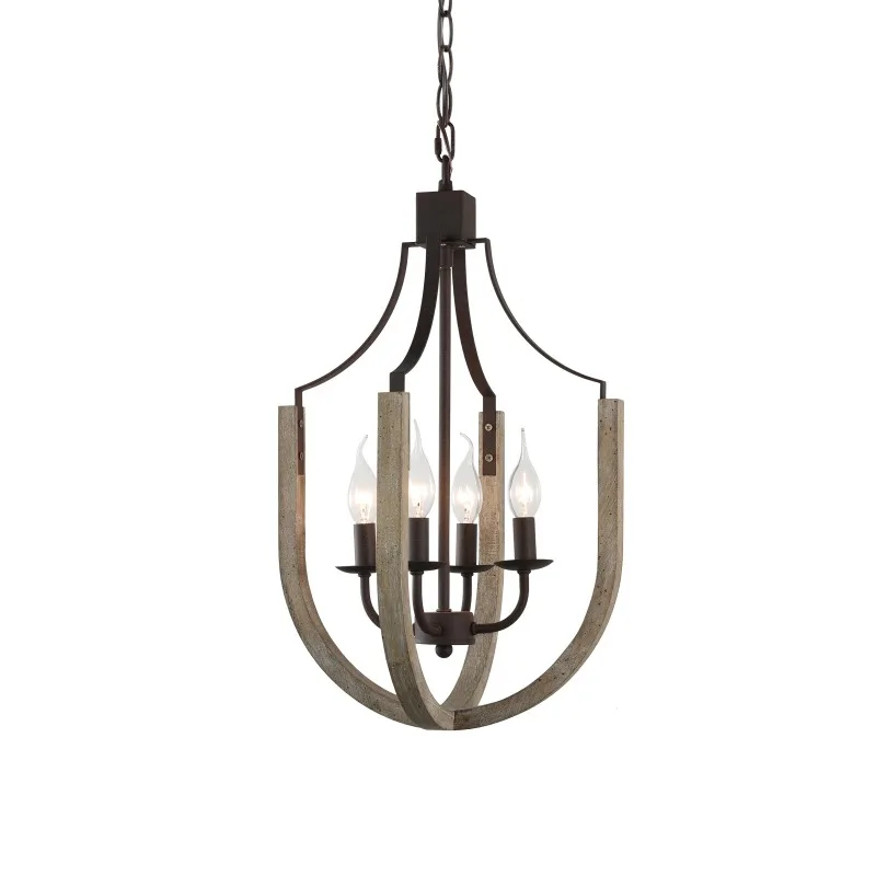 

European, French and American style bedroom simple retro restaurant log homestay wrought iron ceiling lamp