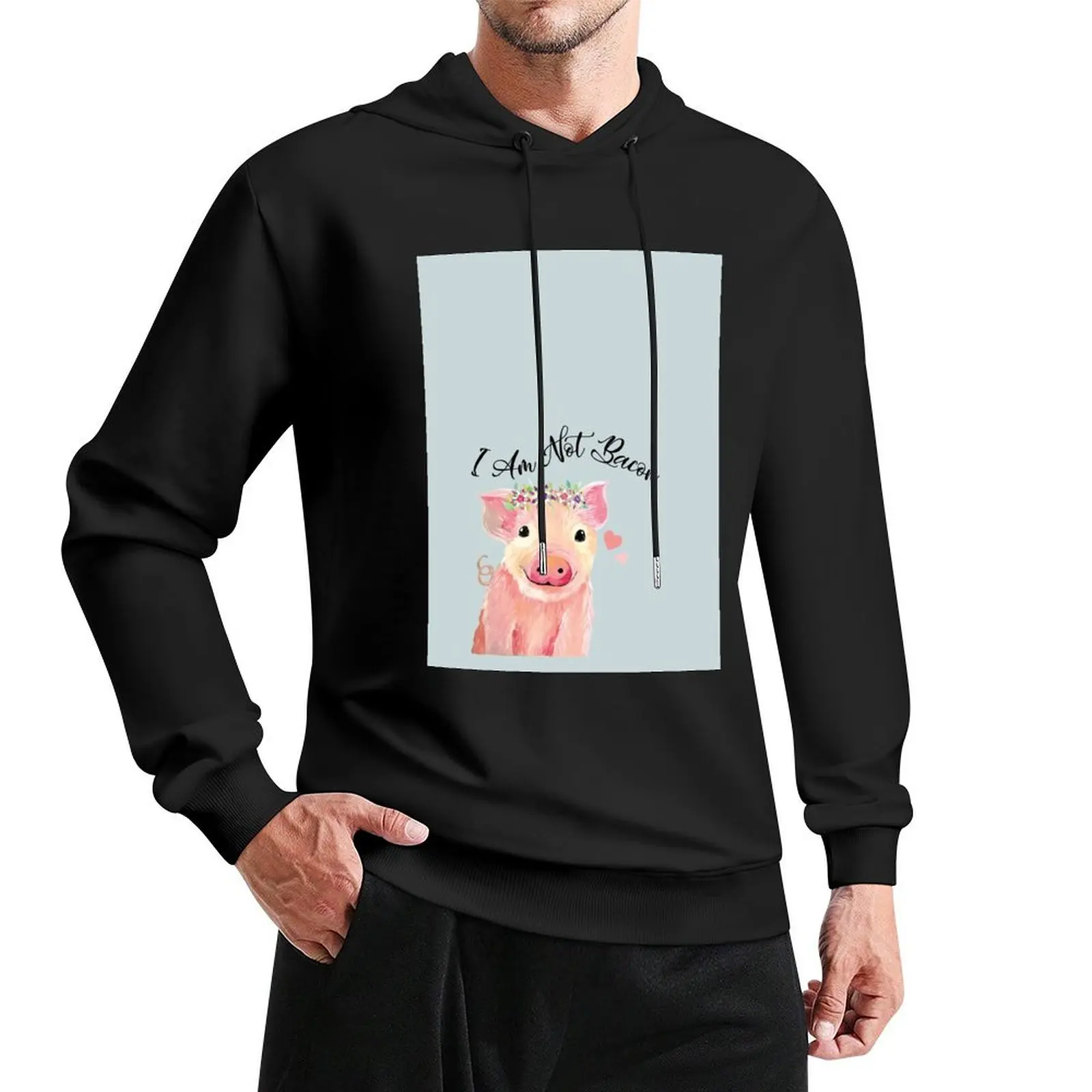 

I am Not Bacon Cute Baby Pig Pullover Hoodie anime clothes autumn hoodie