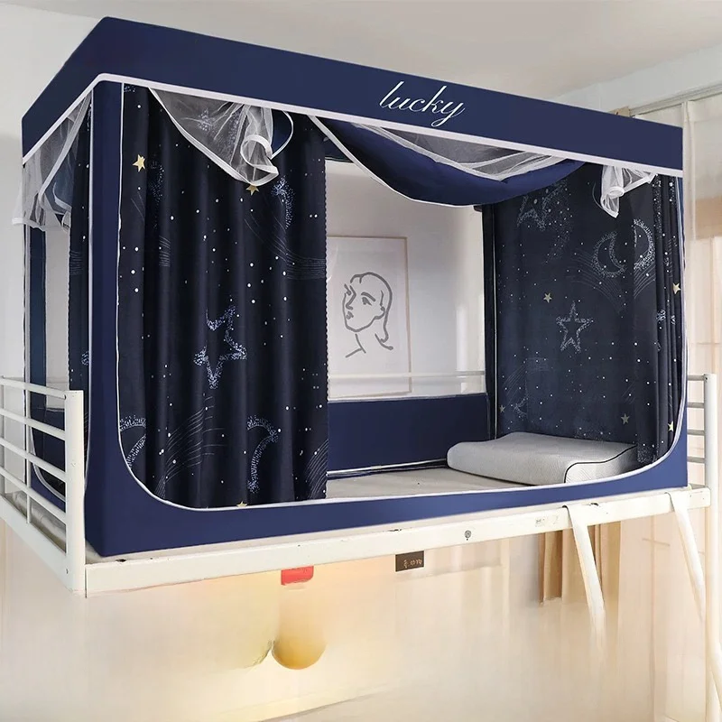 

Universal Student Dormi Bed Curtain Mosquito Net Upper Bunk Lower Bed Light Bloing Curtain Fiberglass Pole Glass Fiber