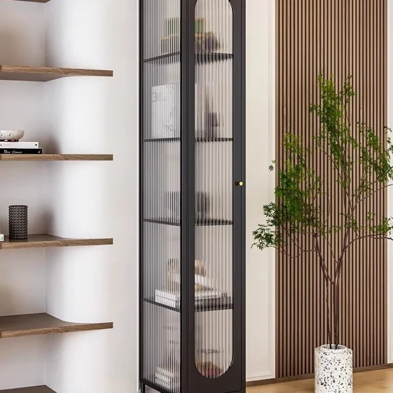 

Custom. Light Luxury with Glass Door Corner Storage Cabinet Small Apartment Bedroom Bookcase Living Room Home Storage Display Ca