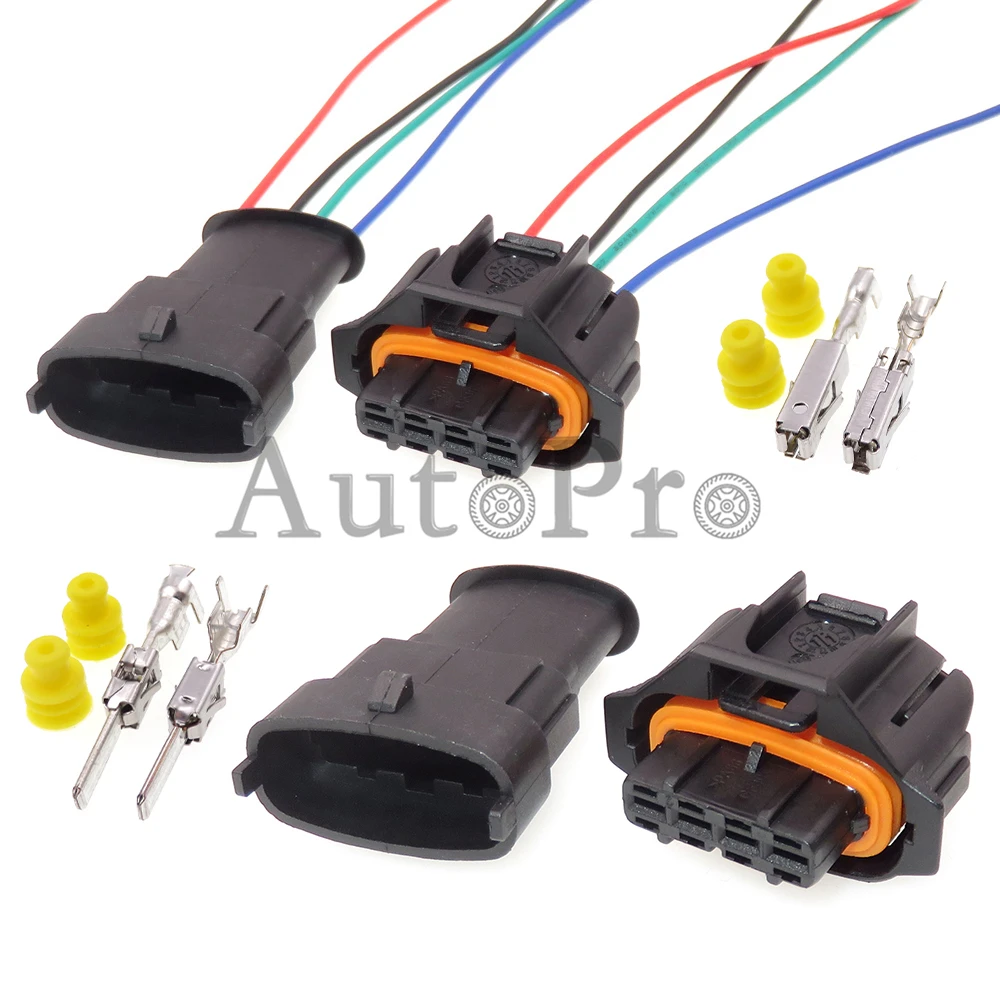 1 Set 4 Hole 1928403736 1928404627 AC Assembly Car Intake Pressure Sensor Waterproof Cable Socket Auto Male Female Docking Plug