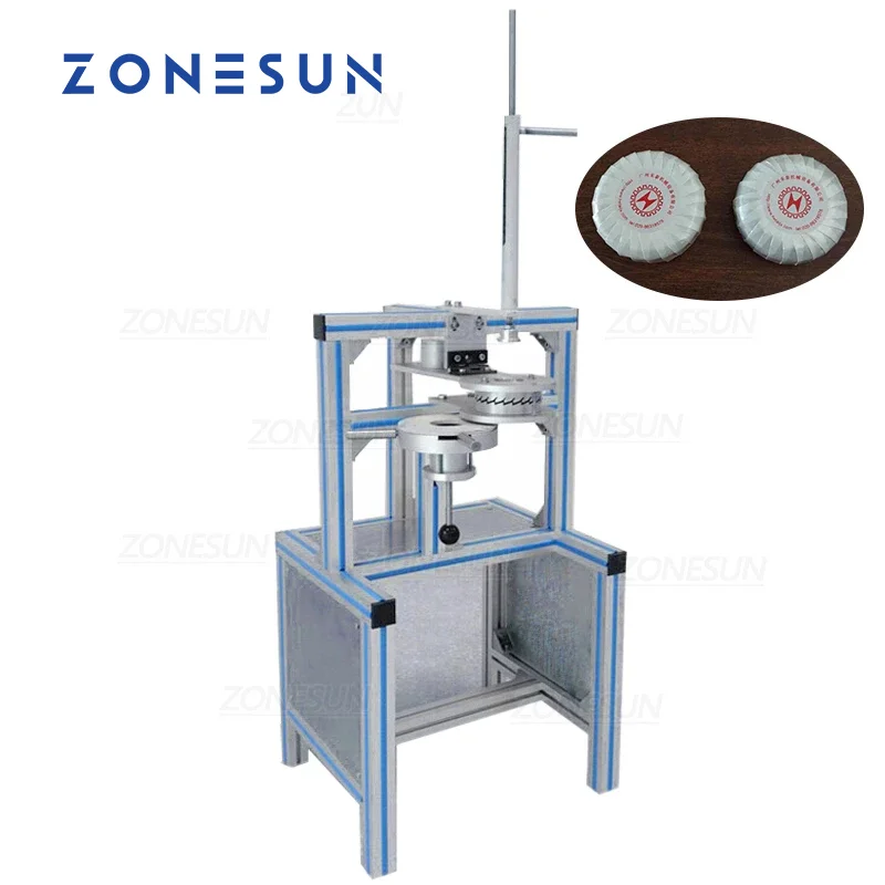 ZONESUN Customizable Round Soap Pleating Packaging Machine ZS-PK940 Manual Hotel Soap Dessert Food Wrapping Machine