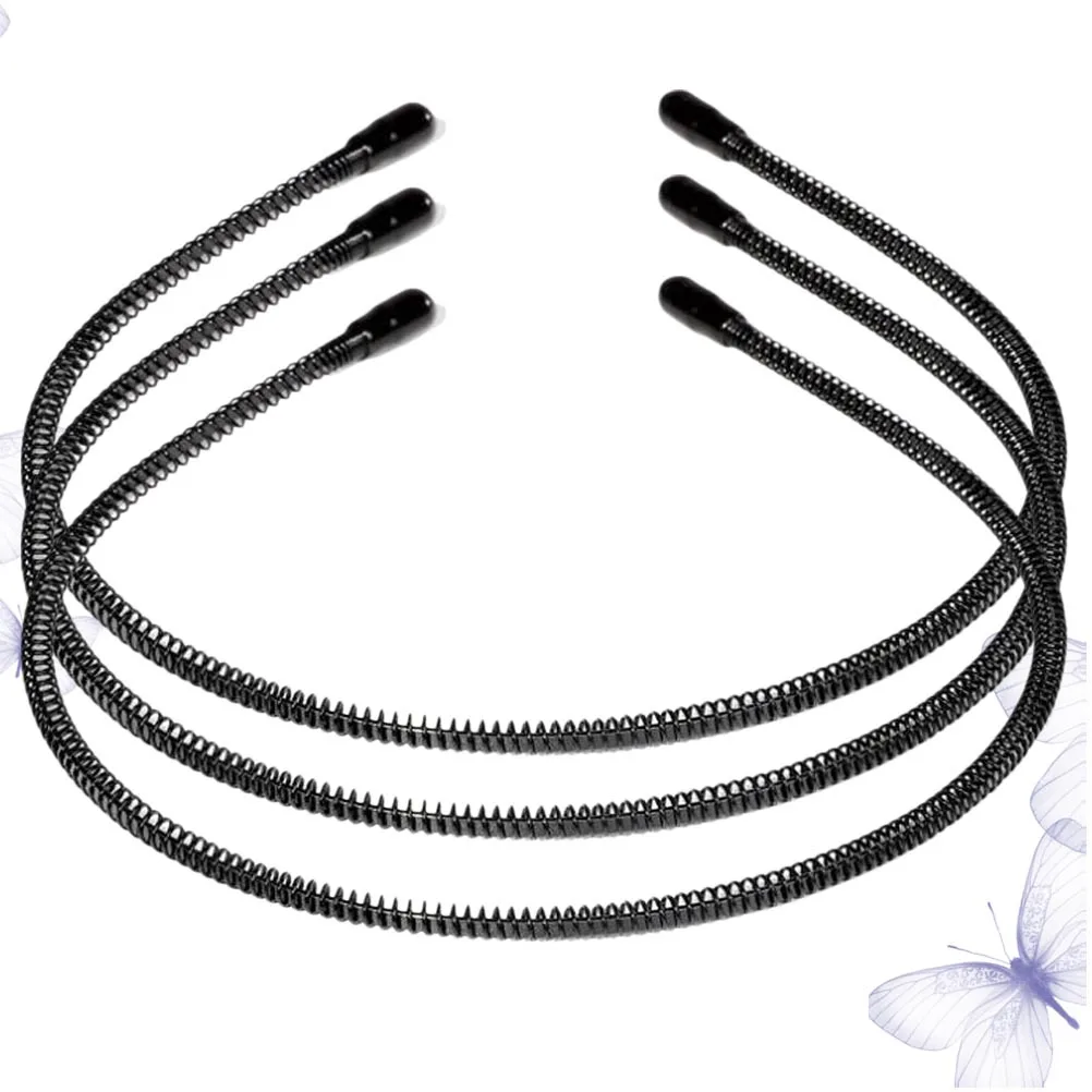 ที่คาดผมแบบเกลียวกันลื่น 3 ชิ้น สำหรับทุกเพศ ทำจากลวดเหล็ก ทนทาน เหมาะสำหรับเล่นกีฬา รูปทรงคลื่น มองไม่เห็น สำหรับผมยาว ผู้ชาย