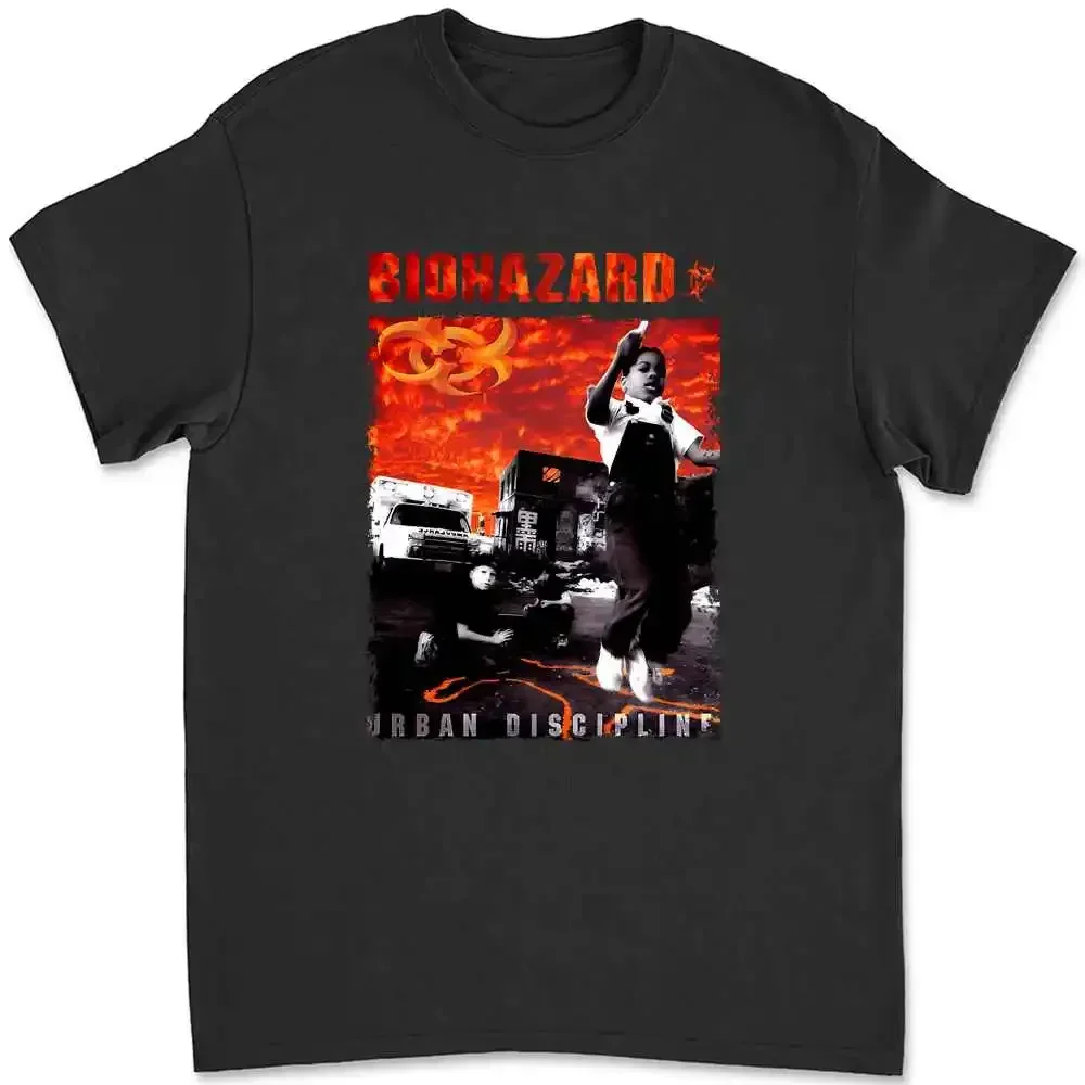 Biohazard Band Urban Discipline Basic Black Short Sleeve T Shirt Vtg H5719 RSMN