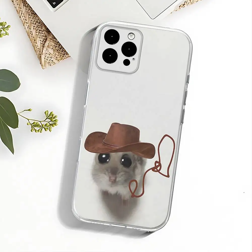 حافظة هاتف Sad Hamster Meme لهاتف iPhone 17,16,15,14,13,12,11 Pro,Max,Plus,X,XS,XR,SE4,E غطاء ناعم شفاف صغير #5
