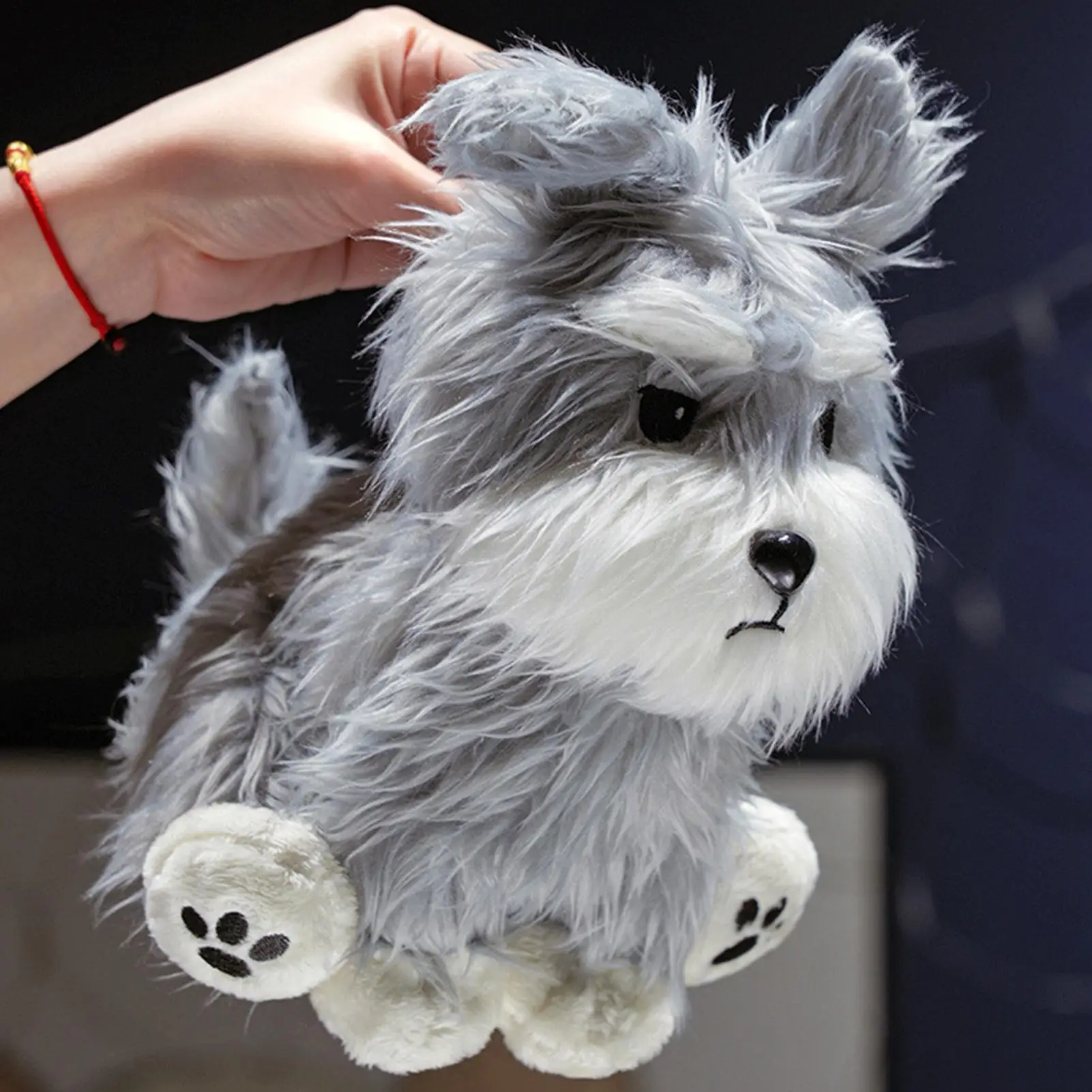 

Creative Realistic Plush Schnauzer Dog Toy Simulation Dog Sleeping Companion Plush Toys Handmade Plush Stuffed Animals Gifts