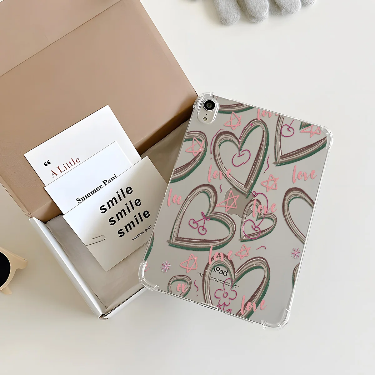 Cute Love Pattern Soft Case For iPad Pro 12.9 13 11 inch 9.7 Air 13 11 2 1 Mini 7 6 5 4 3 2 iPad 11 10.9 6 5 10.2 4 3 2 Cover