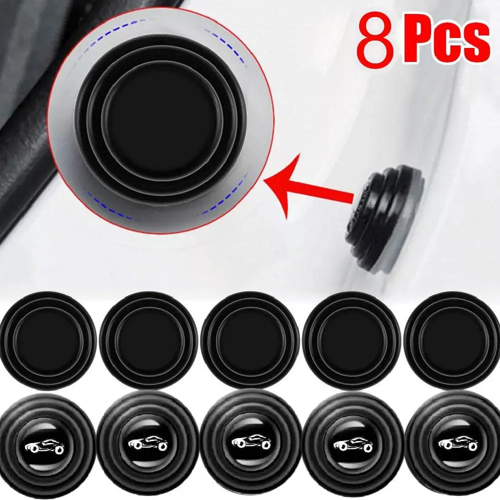 16pcs Car Door Shock Absorber Pads Universal Buffer Bumper Pads Sound Insulation Rubber Gasket Adhesive Stickers For Car Trunk