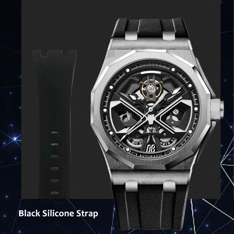 DIDUN Top luksusowa marka męskie zegarki automatyczne męskie szkieletowe zegarki mechaniczne Miyota 8215 ruch wodoodporny 100M pagani design