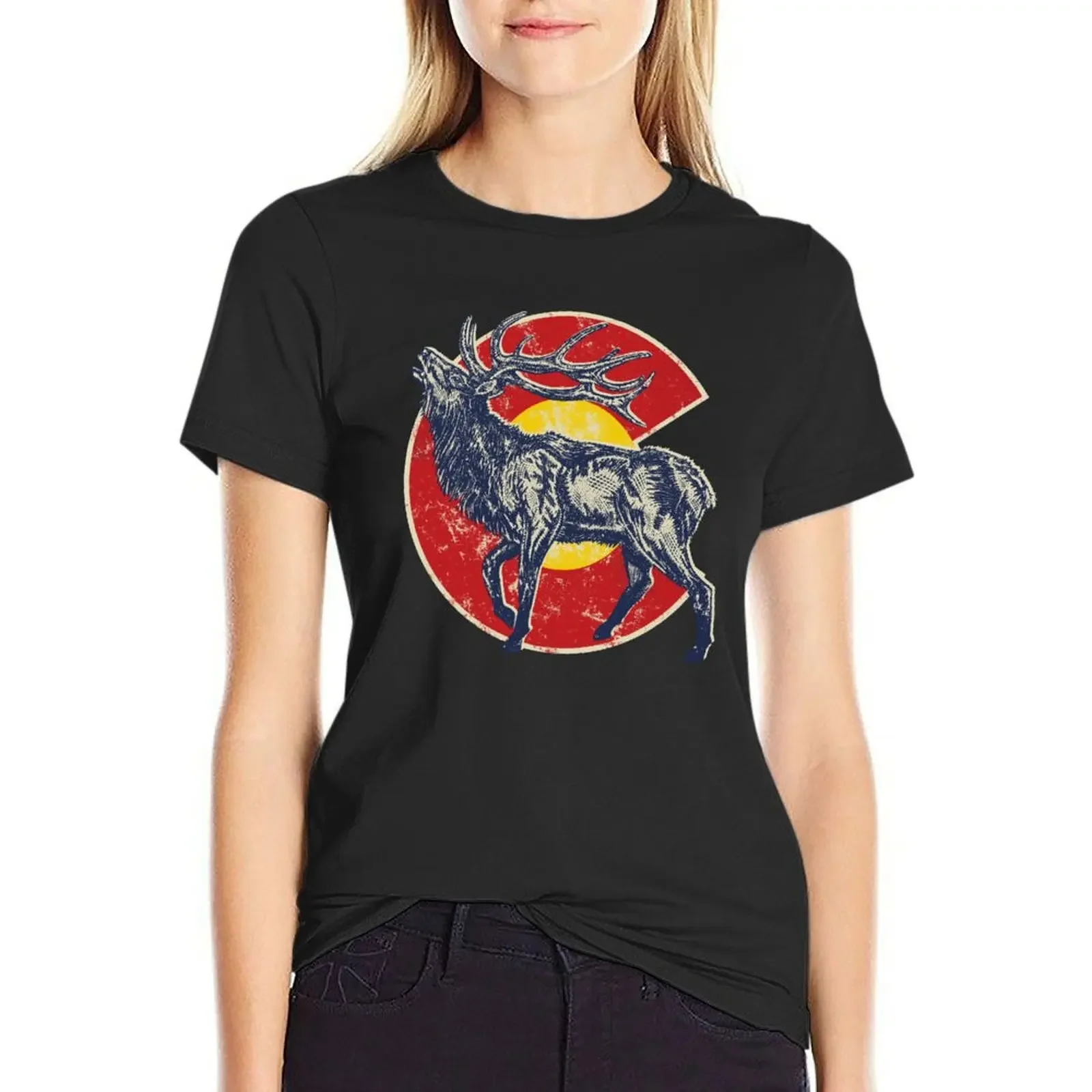 

colorado flag T-Shirt customs animal print cute clothes workout shirts for Women