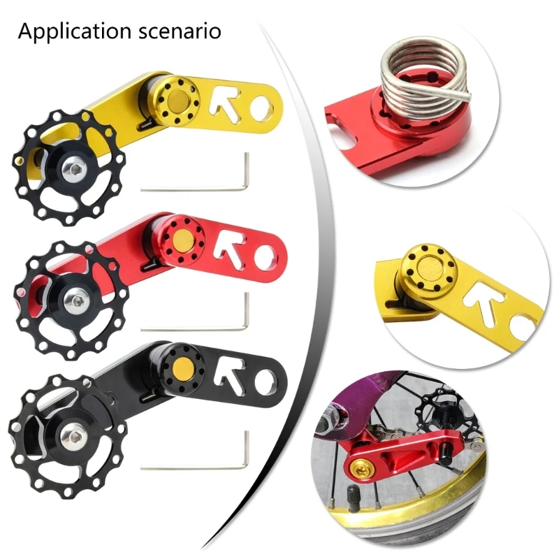อลูมิเนียมอัลลอยด์จักรยาน Tensioner โซ่จักรยานพับ Single Speed Adjuster Converter ด้านหลัง Derailleurs ท่องเที่ยวขี่จักรยาน Part