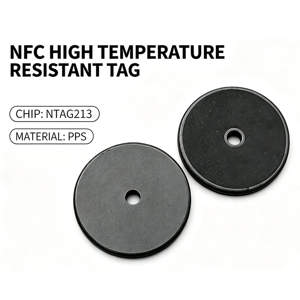 20Pcs 13.56Mhz TAGS PPS High Temperature resistant label RFID Tag NFC Laundry Tags NFC 213 Chip Industrial Washing Coin cards