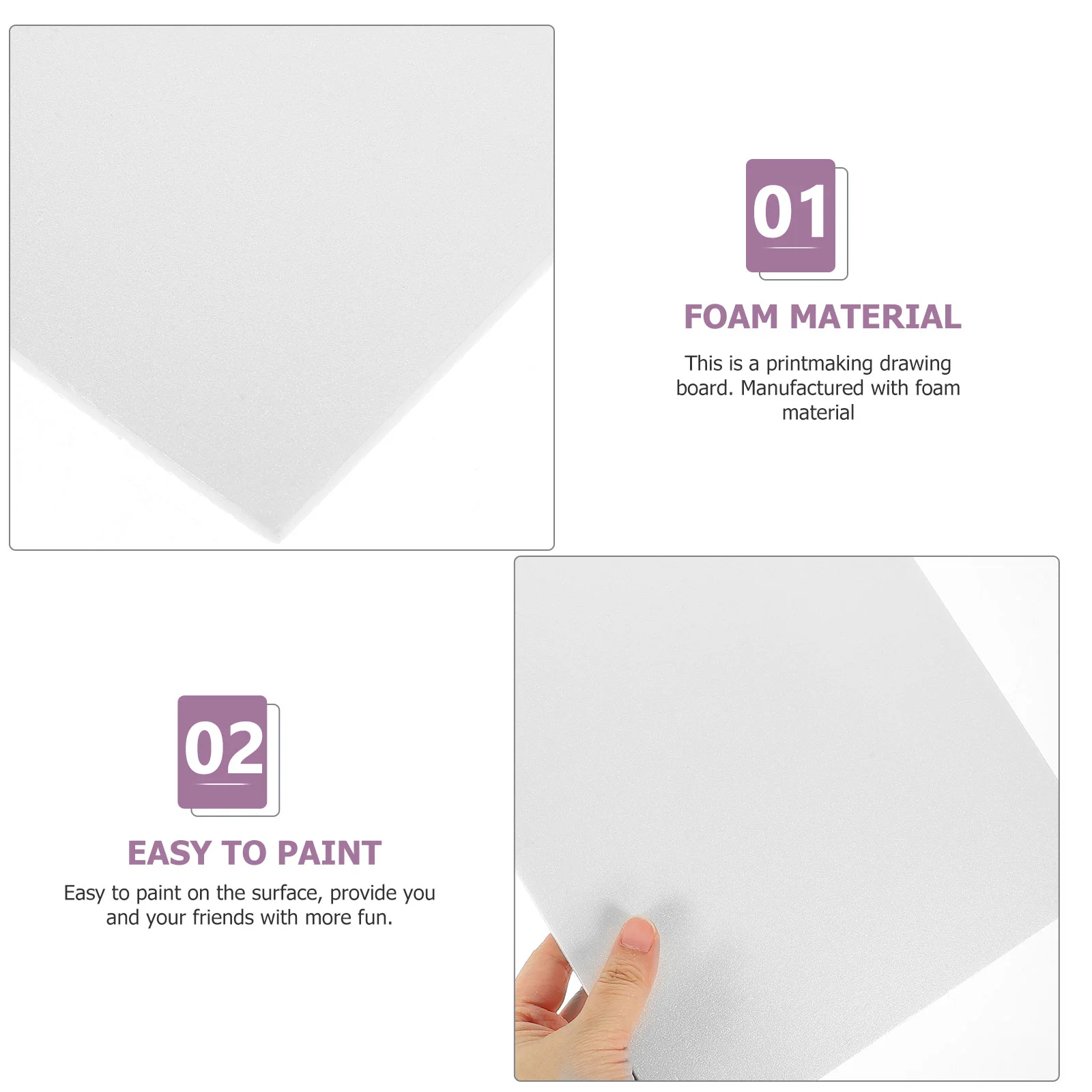 10 Sheets Craft Accessory White Poster Board Blow Molded Foam Paper Multi-use Handicraft Core